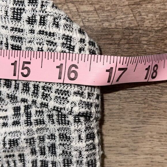 Anthropologie Amadi Womens Tweed Sleeveless Peplum Blouse Black White Small NWT - Picture 9 of 10